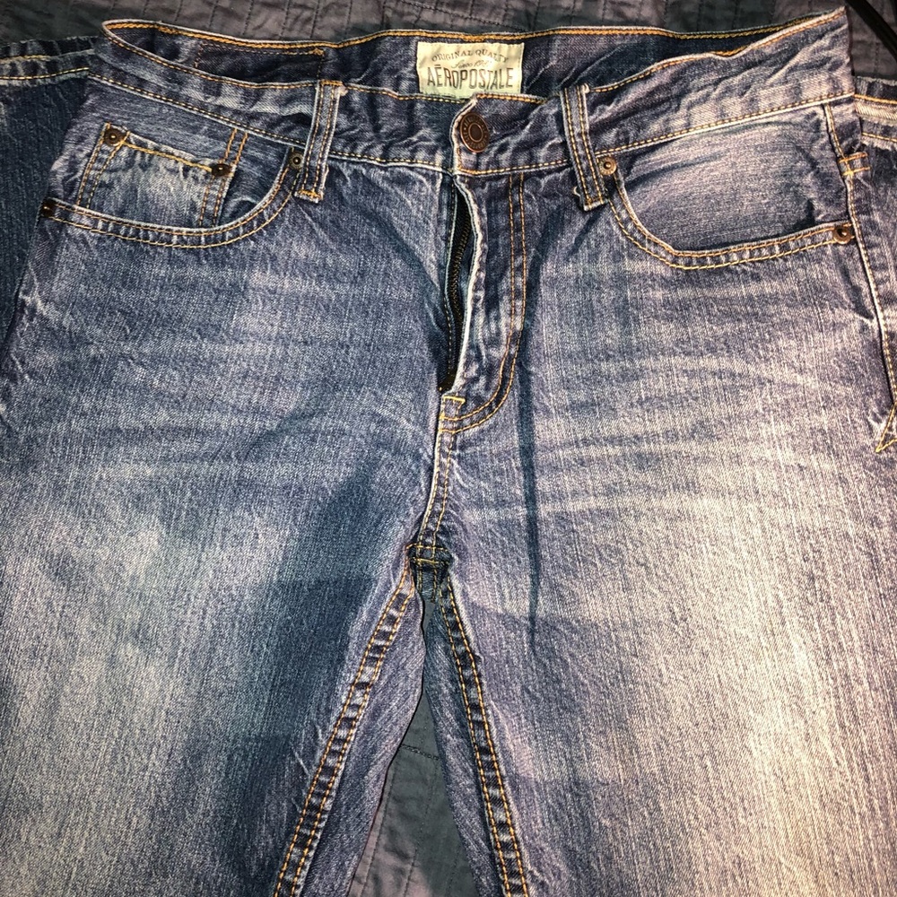 Aeropostale Distressed Slim Straight Jeans
